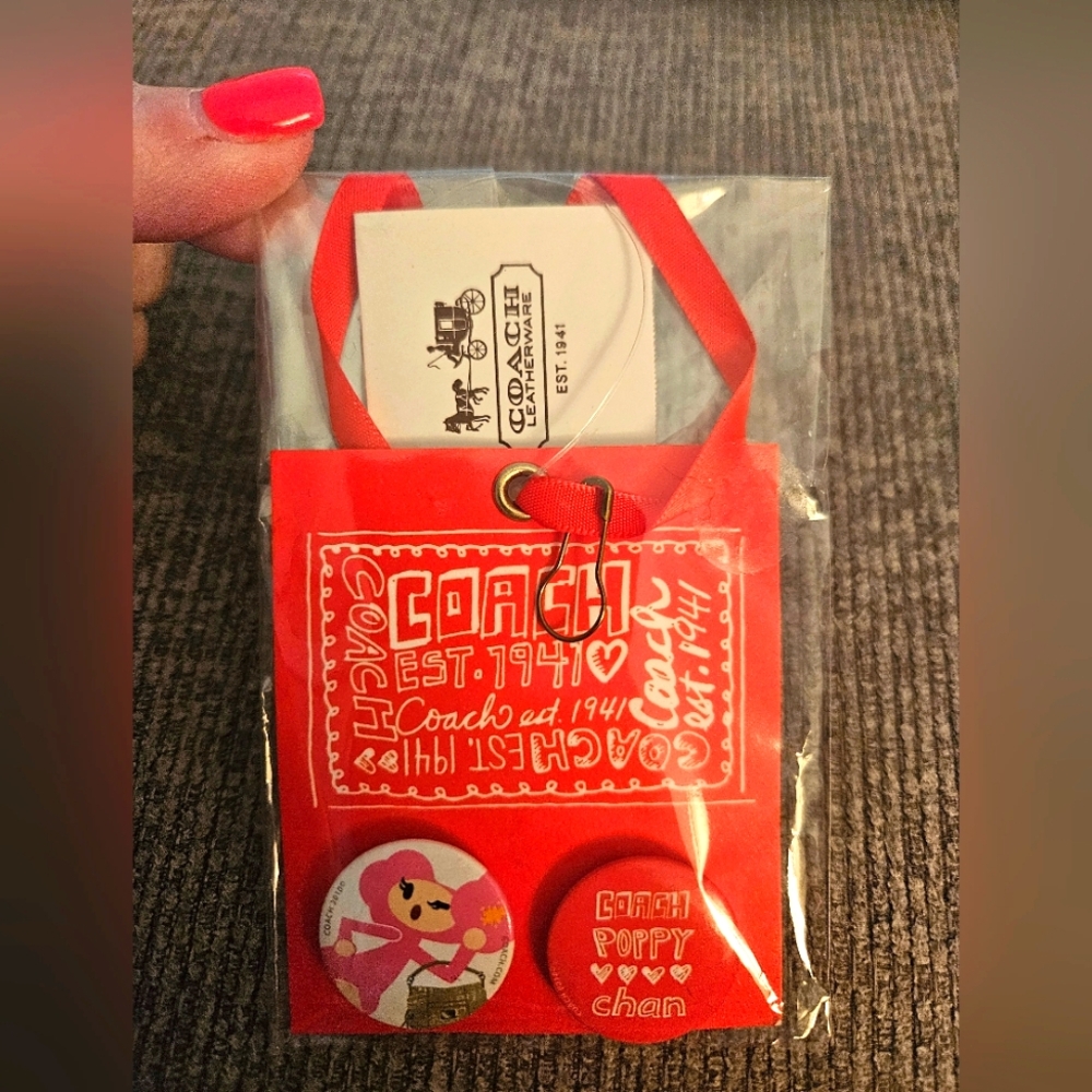 NWT Coach Poppy Chan Limited Edition Pins Rare Hard To Find 2010 ~ Collectable